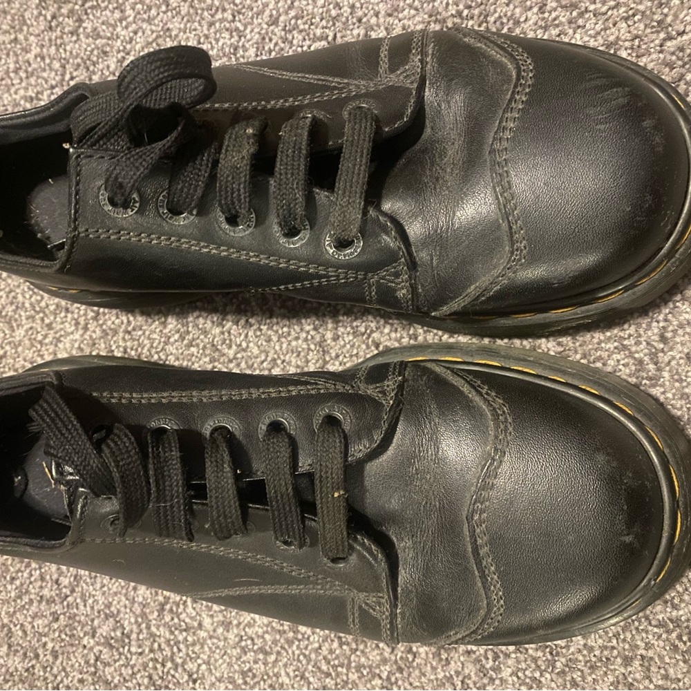 Black Leather 5 eye Doc Dr Martin 8651 Casual 1990s Y2K Oxfords Boots Shoes - Picture 4 of 5